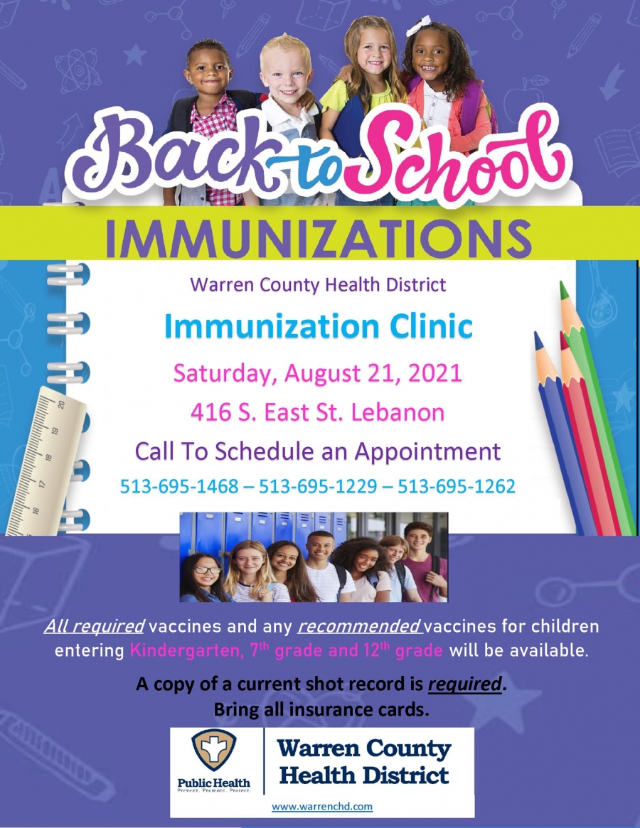 back to school vaccination clinic flyer